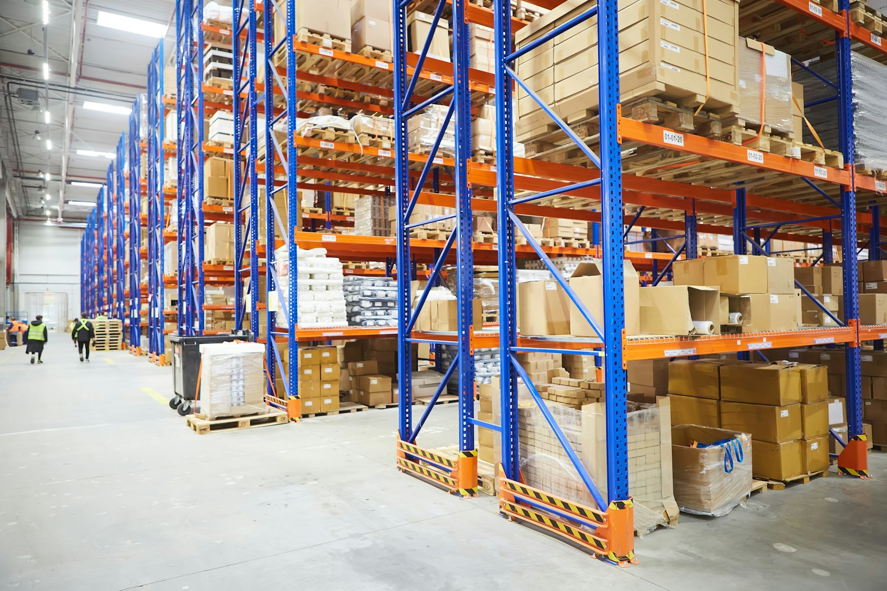 Logistics centre with product racking.